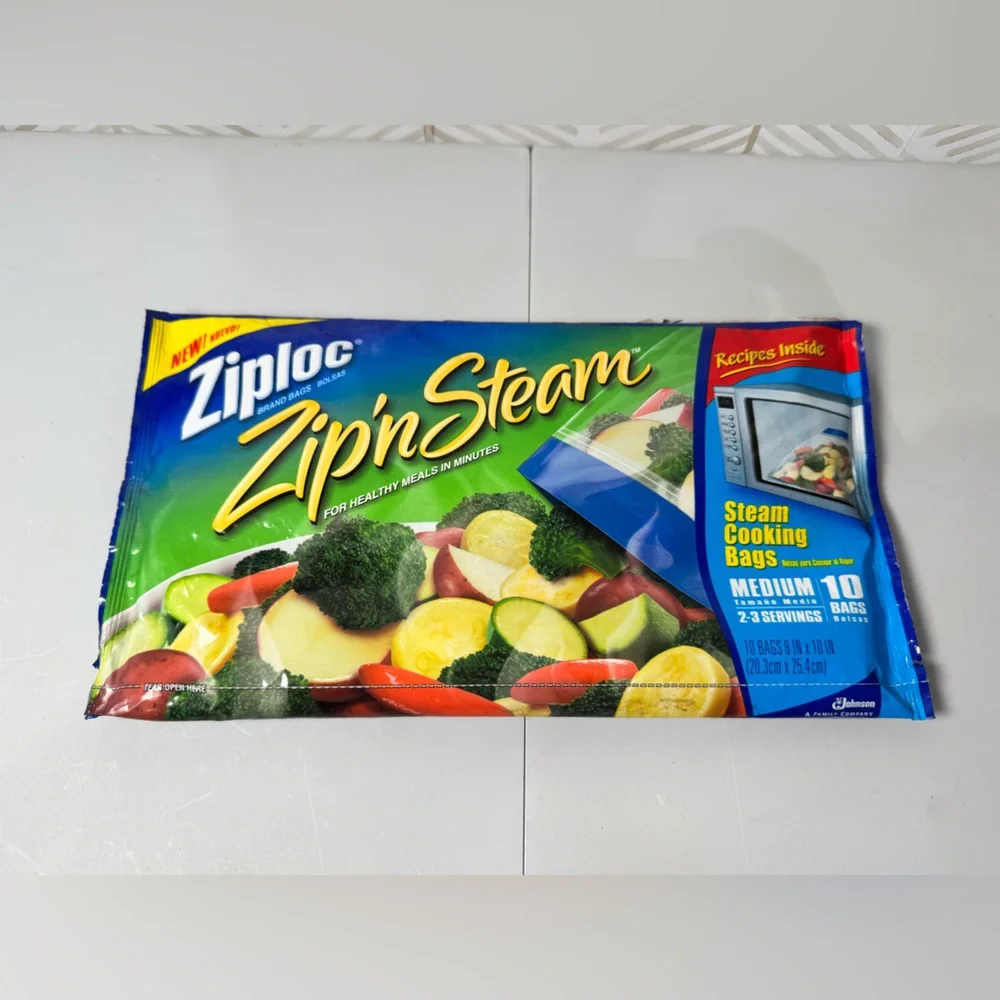 Ziploc Zip'N Steam Medium Cooking Bag-Pack‎ of 10~DISCONTINUED NEW SEALED